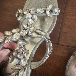 “Heels” Elegant Silver Embellished bridal Women's heels